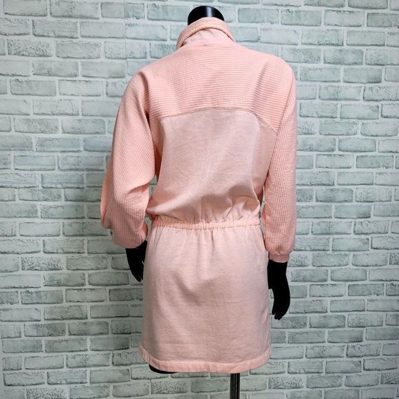 Vintage 80s Hang Ten Size S Pink‎ Ribbed Dropped Waist Sweatshirt Dress New Wave - Picture 5 of 8